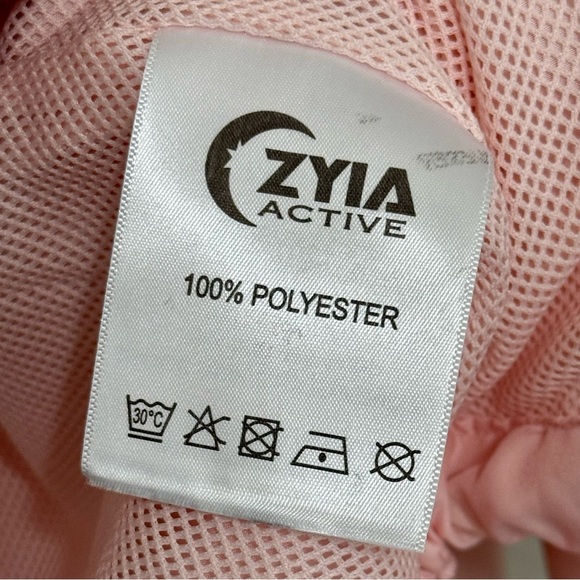 ZYIA Active Pink Blush Zip Up Bomber Athletic Adjustable Jacket Sz M - Picture 9 of 13
